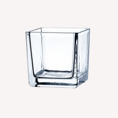 Kerzenglas Würfel Transparent